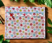 Load image into Gallery viewer, 13” X 10 ” Inch Buttons Vinyl Front Portfolio Bag