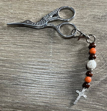 Load image into Gallery viewer, Antique Silver Cross Scissor Fob Sonia's Needle & Thread