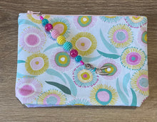 Load image into Gallery viewer, Gum Blossom Pouch with boxed bottom - 20cm x 14cm with Zipper Charm