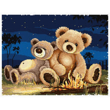 Load image into Gallery viewer, Campfire Teddies Cross Stitch Chart by Country Threads