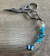 Load image into Gallery viewer, Blue Butterfly Scissor Fob Sonia's Needle & Thread