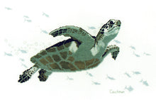 Load image into Gallery viewer, green sea turtle CC014 cross stitch chart couchman creations Sonia's Needle & Thread
