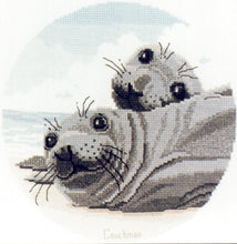 Load image into Gallery viewer, seal pups cc018 cross stitch chart couchman creations sonia's needle & thread