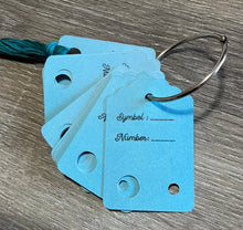 Load image into Gallery viewer, Floss Drops - Aqua & Gold Flowers - Set of 15 with printed backs