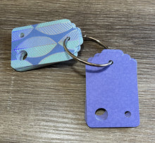 Load image into Gallery viewer, Floss Drops - Blue & Green Leaves with Silver Foil - Set of 15 - Blank Backs