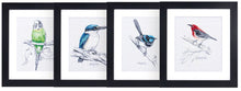 Load image into Gallery viewer, Scarlet Honey Eater Cross Stitch Kit by Natalie Jane Parker - Gallery Collection