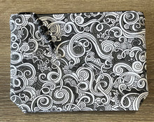 Load image into Gallery viewer, Grey Swirls with boxed bottom - 19.5cm x 14cm with Zipper Charm