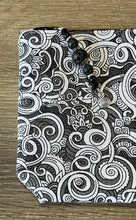 Load image into Gallery viewer, Grey Swirls with boxed bottom - 19.5cm x 14cm with Zipper Charm