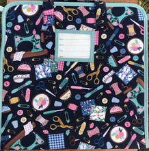 Load image into Gallery viewer, Navy Sewing Pattern Craft Storage Case by Birch