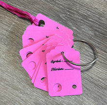 Load image into Gallery viewer, Floss Drops - Pink with Gold Honeycomb - Set of 15 with printed backs