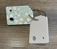 Load image into Gallery viewer, Floss Drops - Sage with White & Gold Flowers - Set of 15 - Blank Backs