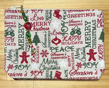 Load image into Gallery viewer, Seasons greetings handmade pouch Sonia's Needle & Thread