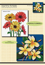 Load image into Gallery viewer, tropical flowers 2 cross stitch chart country threads designs Sonia's Needle & Thread