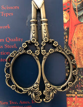 Load image into Gallery viewer, Victorian Bronze Embroidery Scissors 12 cm - Yarn Tree