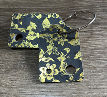 Load image into Gallery viewer, Floss Drops - Gold Flowers on Black - Set of 15 with printed backs
