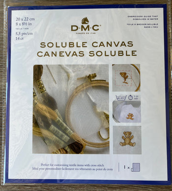 DMC Soluble canvas cross stitch.