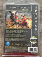 Load image into Gallery viewer, Good Morning - Horses - Gold Collection Petites Cross Stitch Kit by Dimensions  70-65119
