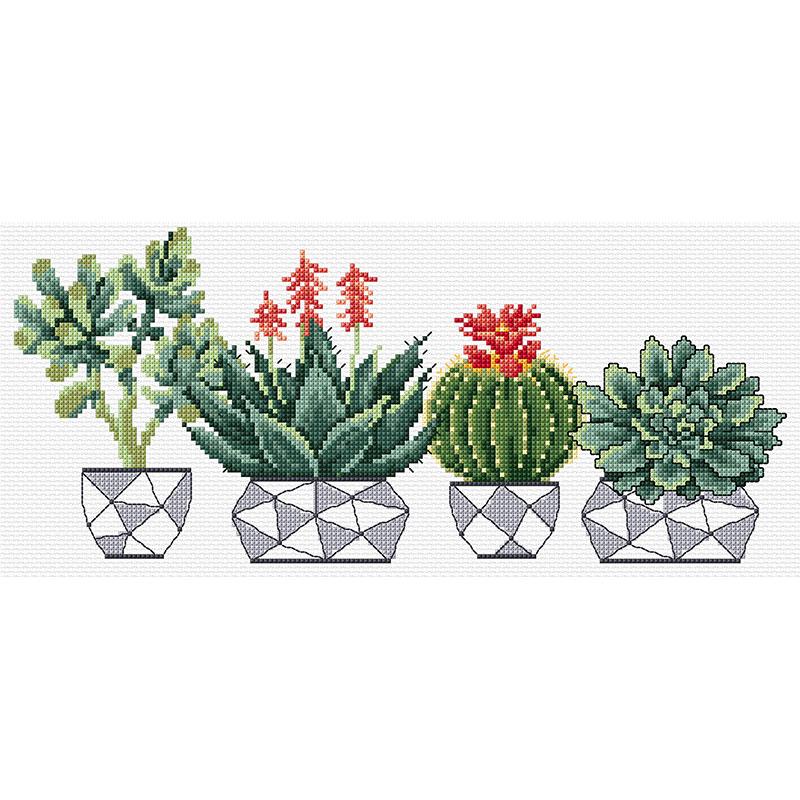 succulent cross stitch kit DMC Cross Stitch Kit - Succulents