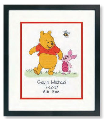 Winne the Pooh Birth Record Cross Stitch Kit by Dimensions 70-35357