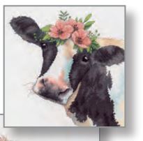 Load image into Gallery viewer, Sweet Cow Cross Stitch Kit by Dimensions 70-35386
