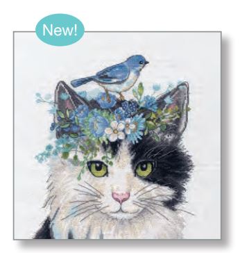 Floral Crown Cat Cross Stitch Kit by Dimensions 70-35433