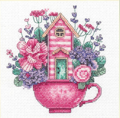 Teacup House - Mini Cross Stitch Kit by Dimensions 70-65232
