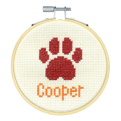 Paw Print Cross Stitch Kit by Bothy Threads