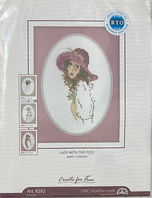 Lady with the posy RTO Cross Stitch Kit Sonia's Needle & Thread