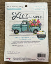 Load image into Gallery viewer, Flower Truck - Mini Cross Stitch Kit by Dimensions 70-65211
