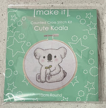 Load image into Gallery viewer, Cute Koala Cross Stitch Kit by Make It
