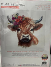 Load image into Gallery viewer, Highland Cow Cross Stitch Kit by Dimensions 70-35449
