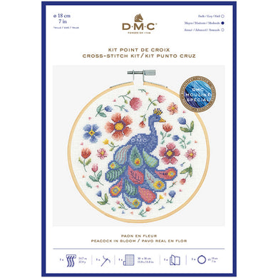 Peacock in Bloom Cross Stitch Kit by DMC