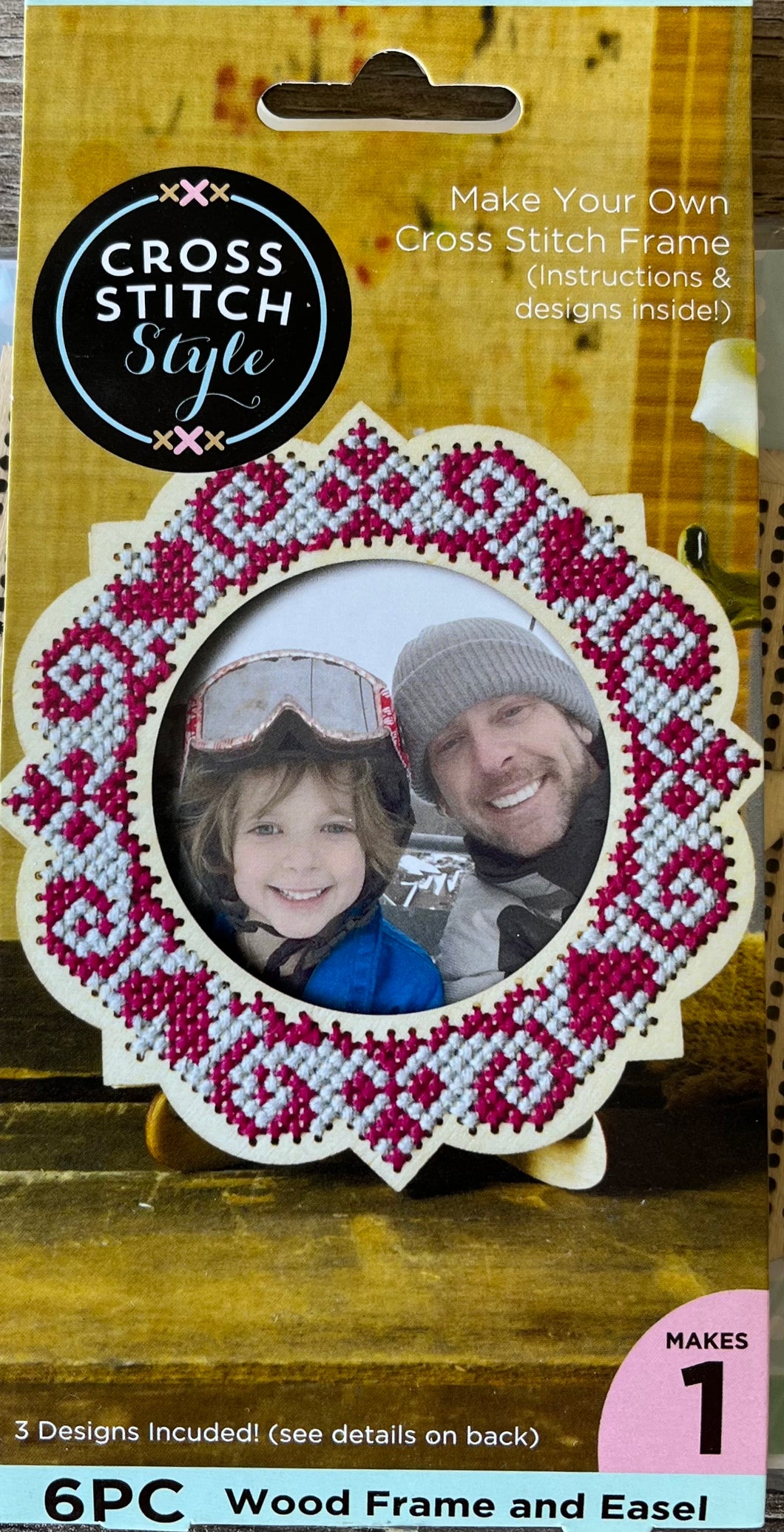 Cross Stitch Photo Frame Scalloped edges.