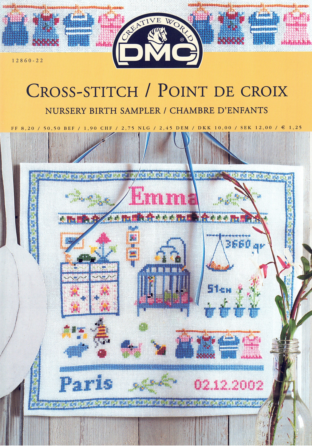 Nursery Birth Sampler Birth Announcement - DMC Cross Stitch Chart - 12860-22