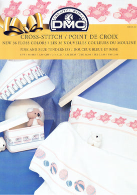DMC Cross Stitch Chart Pink & Blue Tenderness Baby