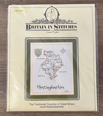 Huntingdonshire Map Cross Stitch Chart Britain in Stitches Sonia's Needle & Thread