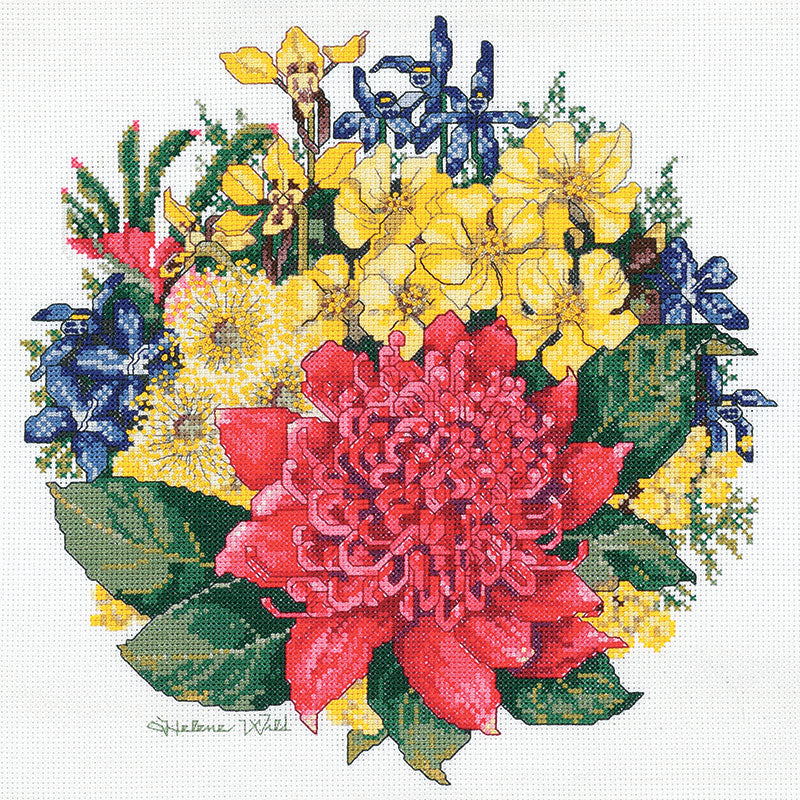 Waratah Bouquet Cross Stitch Kit by DMC