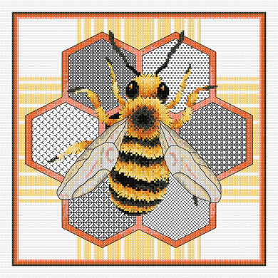 Honey Bee Blackwork Cross Stitch Chart by Country Threads