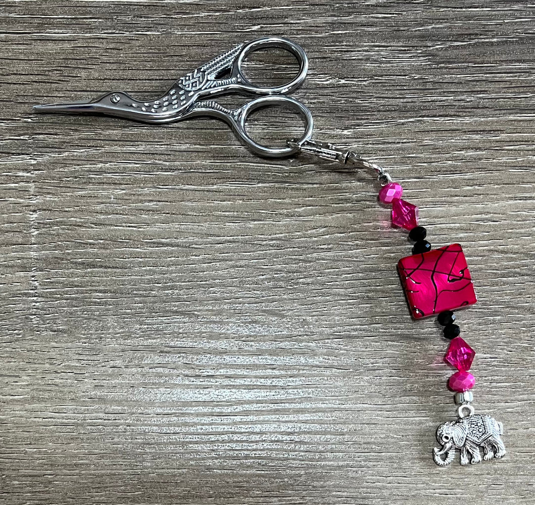 Pink Elephant Scissor Fob