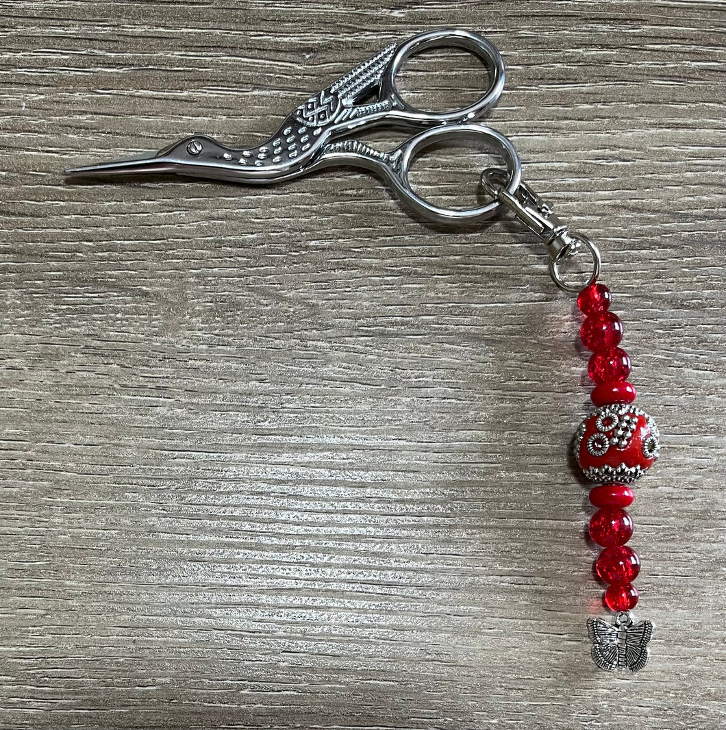 Red Butterfly Scissor Fob