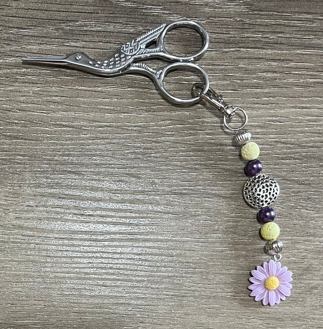 Purple Flower Scissor Fob