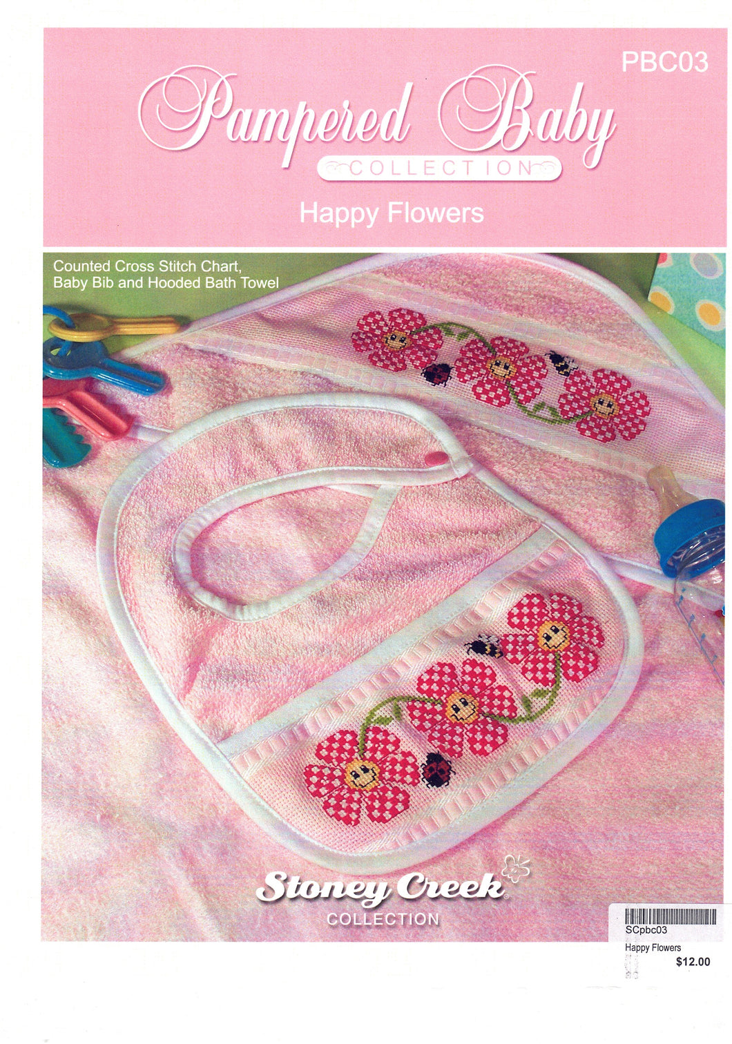 Happy Flowers - Girl Baby Pampered Baby - Stoney Creek Cross Stitch Chart -PBC03