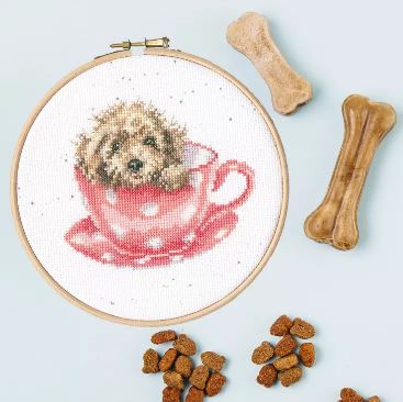 Teacup Pup Cross Stitch Kit by Bothy Threads