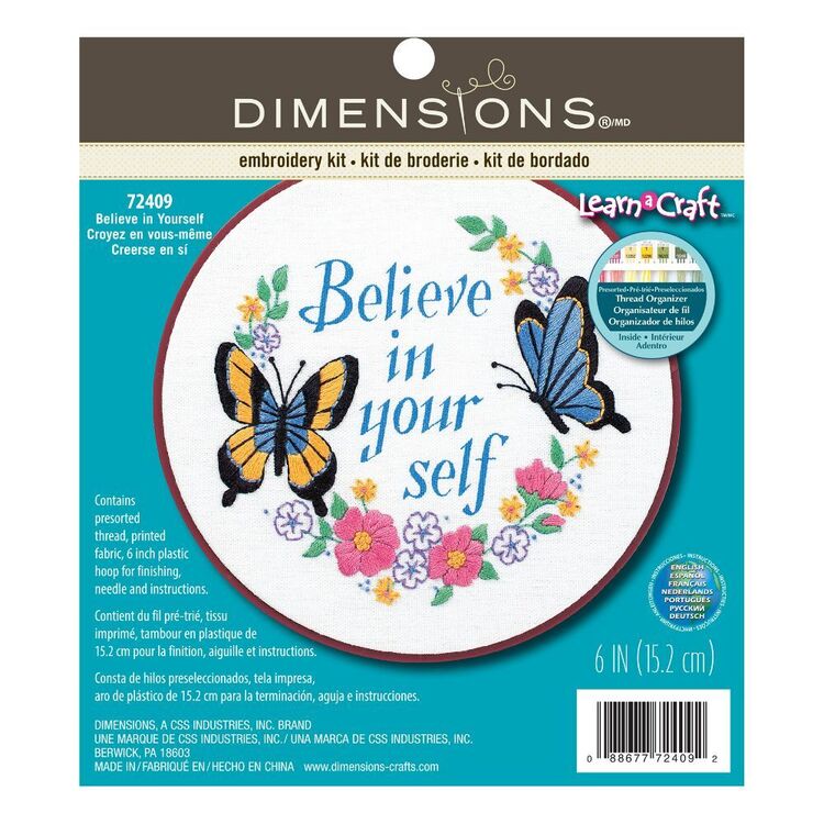 Believe in yourself dimensions embroidery kit