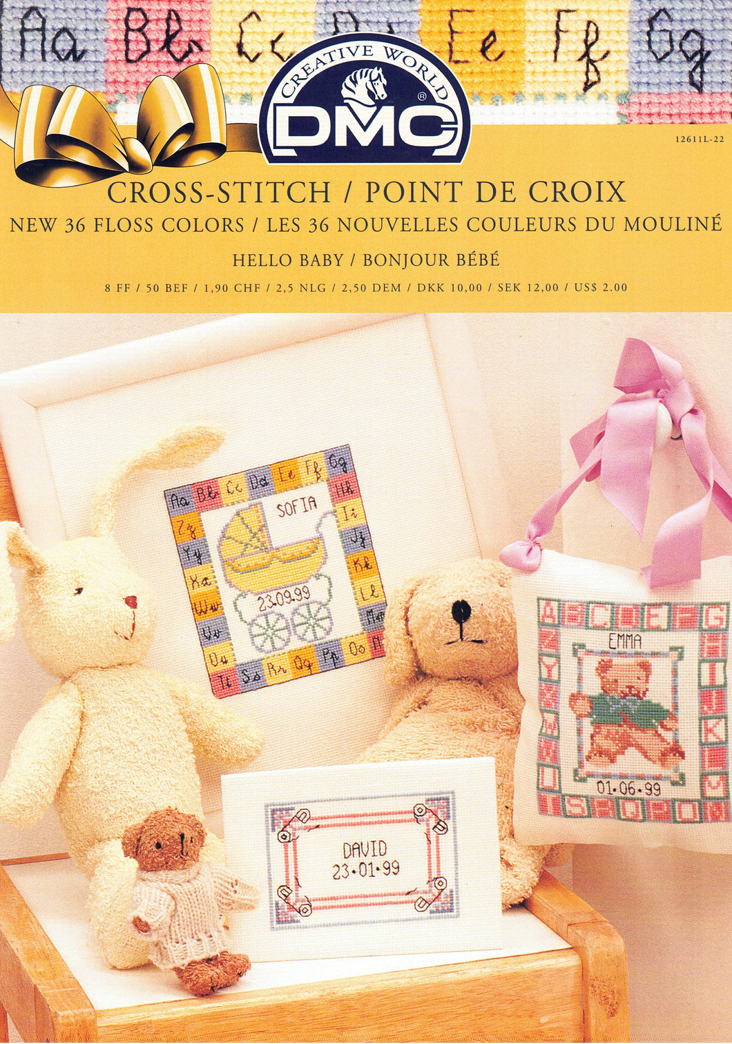 DMC Cross Stitch Chart Birth Announcement Hello Baby