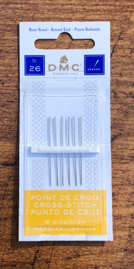 DMC cross stitch needles size 26.