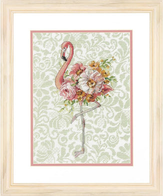 Floral Flamingo Cross Stitch Kit by Dimensions