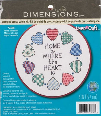 Home & Heart dimensions stamped cross stitch kit