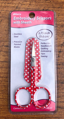 red white polka dot embroidery cross stitch scissors 9.6cm.