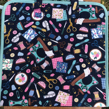 Load image into Gallery viewer, Navy Sewing Pattern Craft Storage Case by Birch
